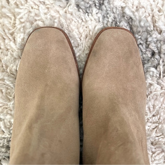 Lucky Brand Womens Walba Taupe Suede Block Heel Ankle Boots - Picture 6 of 9